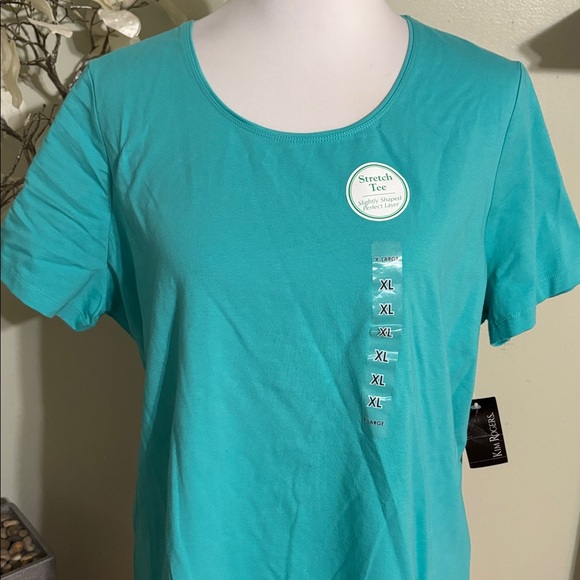 Kim Rogers Aqua Short Sleeve Tee - Picture 2 of 3